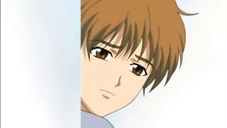 Busty Anime Girl Gets Blowjob from Big Dick under the Covers
