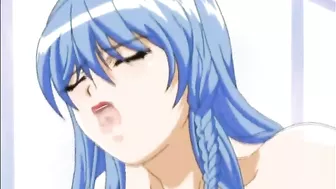 Busty Anime Girl Gets Blowjob from Big Dick under the Covers