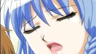 Busty Anime Girl Gets Blowjob from Big Dick under the Covers