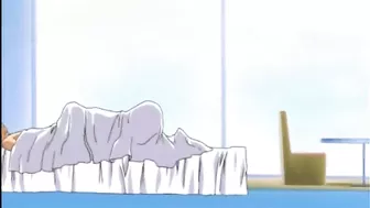 Busty Anime Girl Gets Blowjob from Big Dick under the Covers