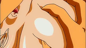 Busty Anime Girl Gets Blowjob from Big Dick under the Covers