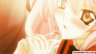 Schoolgirl Anime Cutie Sucks Dick and Face Splashes Cum