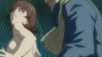 Hentai Muzzle Bondage with Masked Man in Standing Doggy Style