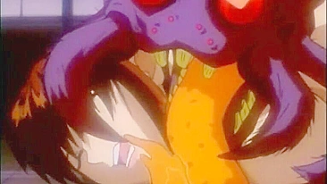 Busty Japanese Anime Gets Squeezed and Drilled by Tentacle Monster