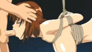 Roped Hentai Bigboobs Sucking Dick and Getting Fucked from Behind