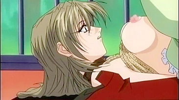 Sexy Bondage Hentai Gets Squeezed Tight and Dildoed Wet Pussy