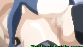 Shemale Fucks Anime Hentai with Giant Tits and Gets Juiced