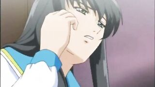 Hentai Bondage with Muzzle and Her Huge Boob Squeeze