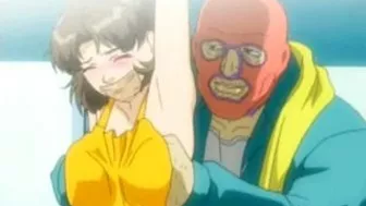 Hentai Bondage with Muzzle and Her Huge Boob Squeeze