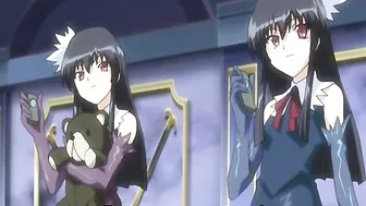 Two Busty Shemales in Hot Anime Fuck Session, featuring big boobs and chains.