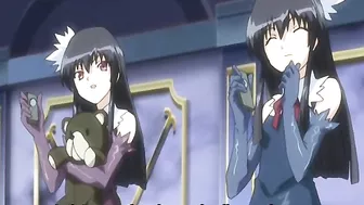 Two Busty Shemales in Hot Anime Fuck Session, featuring big boobs and chains.