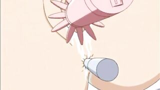 Busty Hentai Redhead Tittyfucks with Dildo and Big Breasts