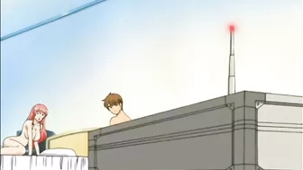 Busty Hentai Redhead Tittyfucks with Dildo and Big Breasts