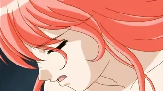 Busty Hentai Redhead Tittyfucks with Dildo and Big Breasts