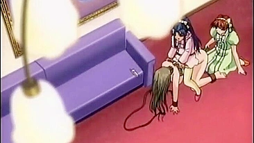 Intense Bondage Anime Scene Features Gagged Girl Getting Vibrators in Her Ass and pussy