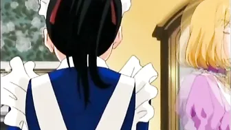 Anime Threesome with Dildoed Pussy and Ropes