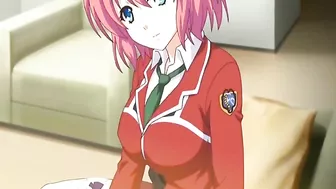 Bald Guy Anime Fucks Busty Coed in Bathroom