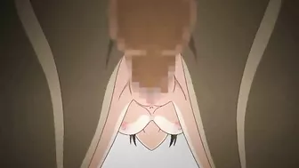 Bald Guy Anime Fucks Busty Coed in Bathroom