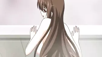 Bald Guy Anime Fucks Busty Coed in Bathroom