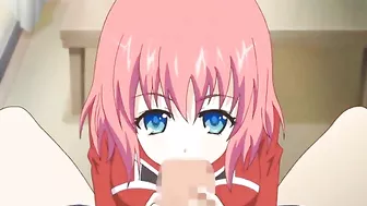 Bald Guy Anime Fucks Busty Coed in Bathroom