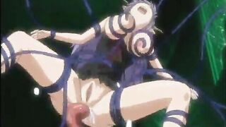 Anime Gets Squeezed and Ass Drilled by Tentacles - Caught in the Act!