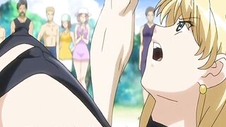 Anime Beach Gangbang with Big Boobs and Swimsuits