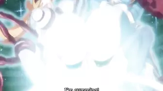 Big breast anime caught and poked by tentacles monster