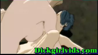 Outdoor Bareback Fucking of Naked Shemale Anime Toons in Hentai