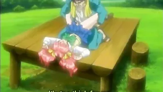 Anime Coed Gets Poked From Behind by Big Boobs in Toilet Stall