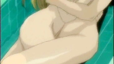 Lesbian Anime Coeds Group Sex in the Bathroom - Steamy Lesbian Action!