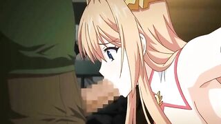 Bound Busty Anime Coed Sucks Big Cock