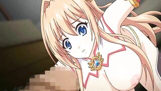 Bound Busty Anime Coed Sucks Big Cock