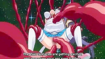 Pregnant Anime Gets Drilled by Tentacle Monster - A Hentai Fantasy