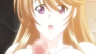 Japanese Anime Handjob with Giant Boobs and Cumshot