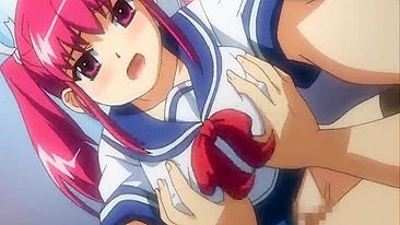 Smutty Summer Fun! Big-Boobed Coed Gets Tentacle-Drilling in Swimsuit Anime