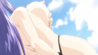 Bondage Anime Swimsuit with Big Boobs Threesome Fucking in the Beach - Bondage and Anime