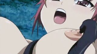 Busty Anime Caught and Tentacle-Fucked in the Forest