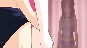 Anime Big Boobs Poking from Behind in Swimsuit