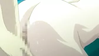 Anime Big Boobs Poking from Behind in Swimsuit