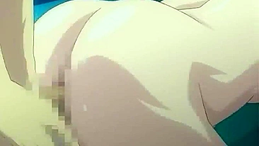 Anime Big Boobs Poking from Behind in Swimsuit