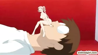 Anime Cutie Gives Blowjob and Cums on Big Dick