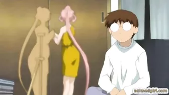 Anime Cutie Gives Blowjob and Cums on Big Dick