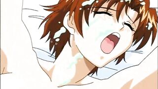 Shemale Threesome Gangbang in Bed - Anime Fuck Fest!
