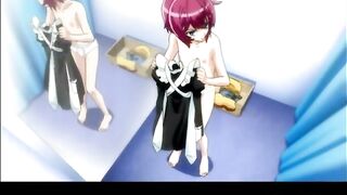 Shemale Anime Maid Self-Masturbates in Bathtub