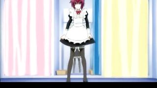 Shemale Anime Maid Self-Masturbates in Bathtub