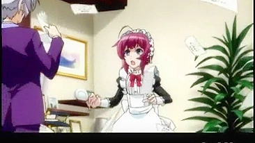 Shemale Anime Maid Self-Masturbates in Bathtub