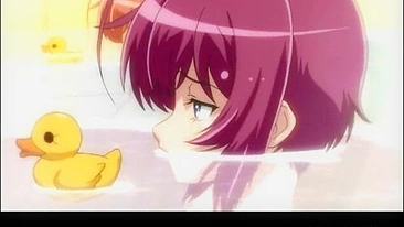 Shemale Anime Maid Self-Masturbates in Bathtub
