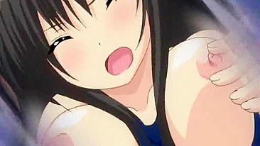 Anime Swimsuit Babe with Big Tits Gets Licked Pussy
