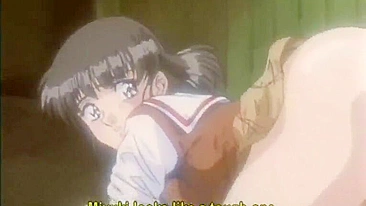 Japanese Schoolgirl Gets Squeezed Tits by Perv in Anime