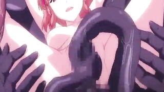 Caught and Drilled by Tentacle Monster - Cute Anime Coeds' First Time